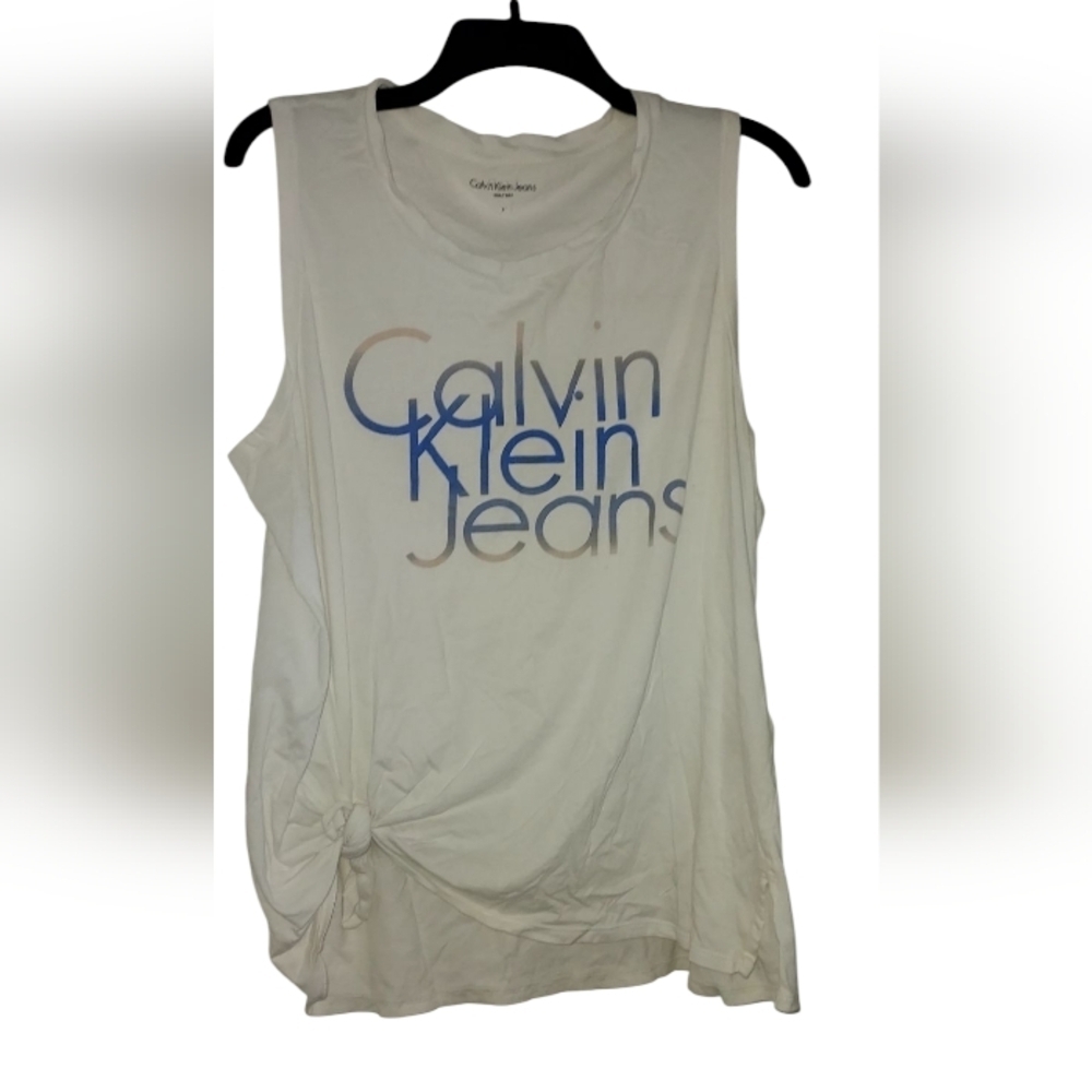 Calvin Klein Jeans White Knotted Top